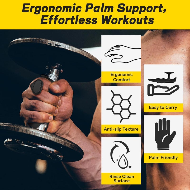 HUAFA Anti-Slip Workout Grips, Gym Grips Weight Lifting Grips Pads, Ergonomics Weight Lifting Gloves for Men Women Deadlift, Fitness Training and Exercise, Gym Grips Pads for Palm Protection - Image 2